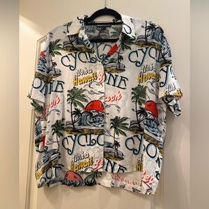 Women’s Forever 21 Multicolor Hawaiian Print Shirt button down medium- cute!!